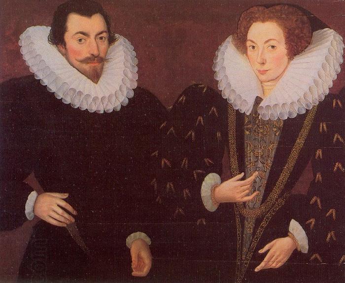 Hieronimo Custodis Sir John Harington and his wfie, Mary Rogers, Lady Harington China oil painting art